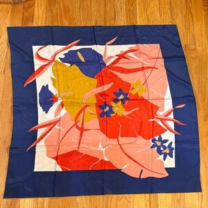 French Floral Vintage Silk Scarf